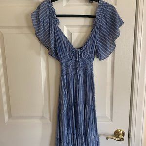 Blue and White Striped Sundress